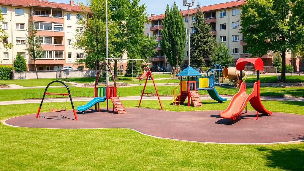 Rodzina z dziećmi spacerująca w bezpiecznej okolicy