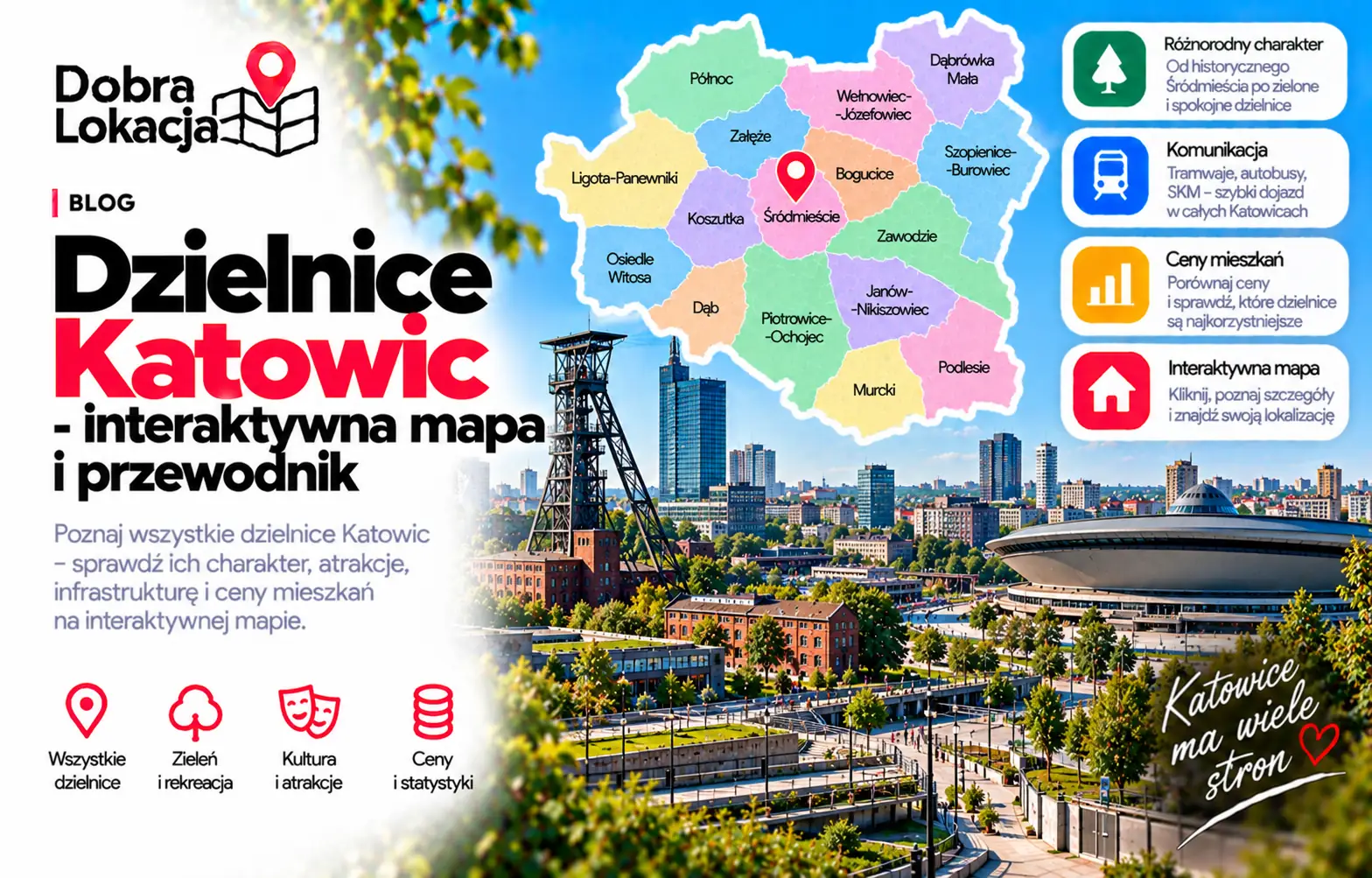 Dzielnice Katowic - interaktywna mapa i przewodnik