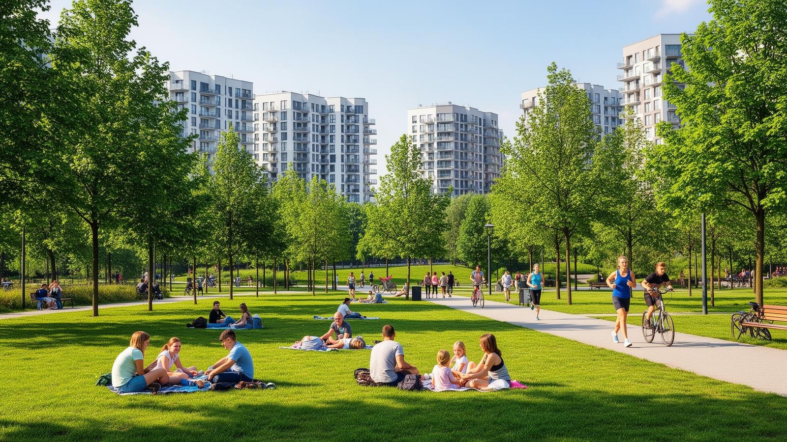 Park miejski z terenami zielonymi