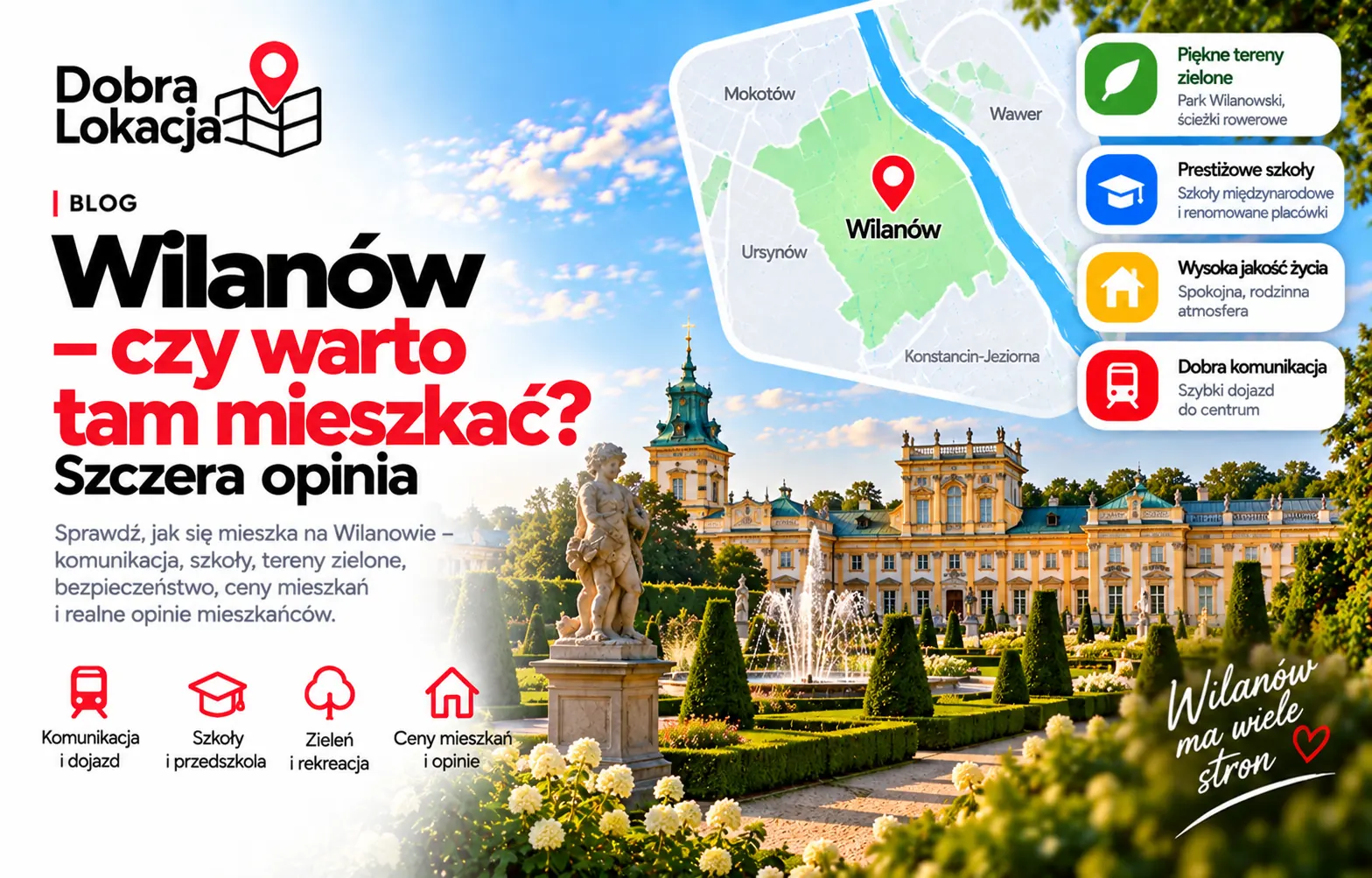 Wilanów – prestiżowa dzielnica Warszawy z Pałacem Wilanowskim i nowymi osiedlami